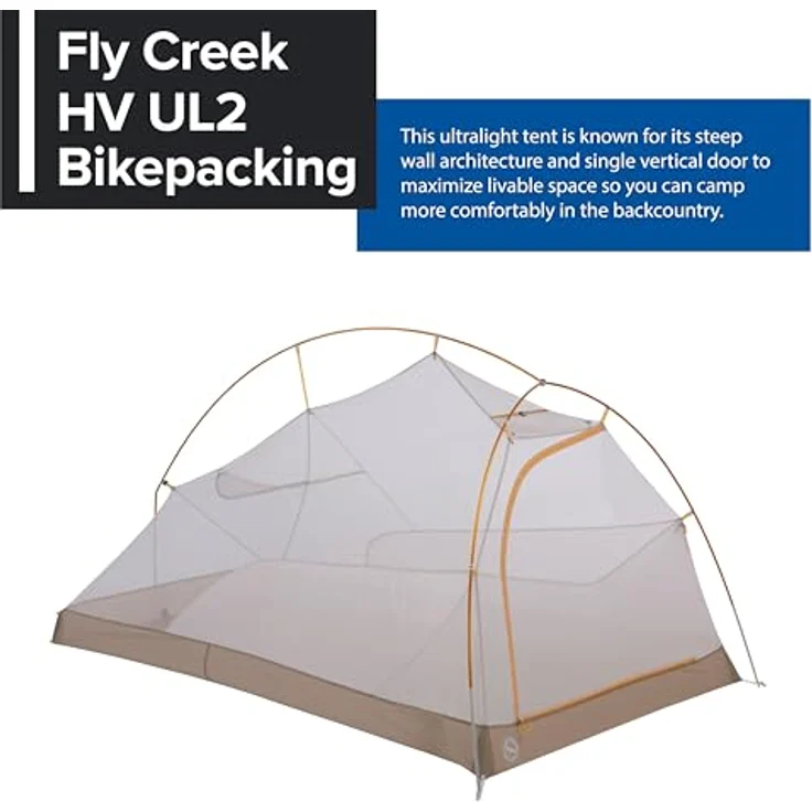 BIG AGNES Fly Creek HV UL2 Bikepack Zelt Lösungsgefärbt beige - Ultraleichtes Zelt für Fahrrad-Abenteuer mit UV-beständigem Gewebe – Bild 2