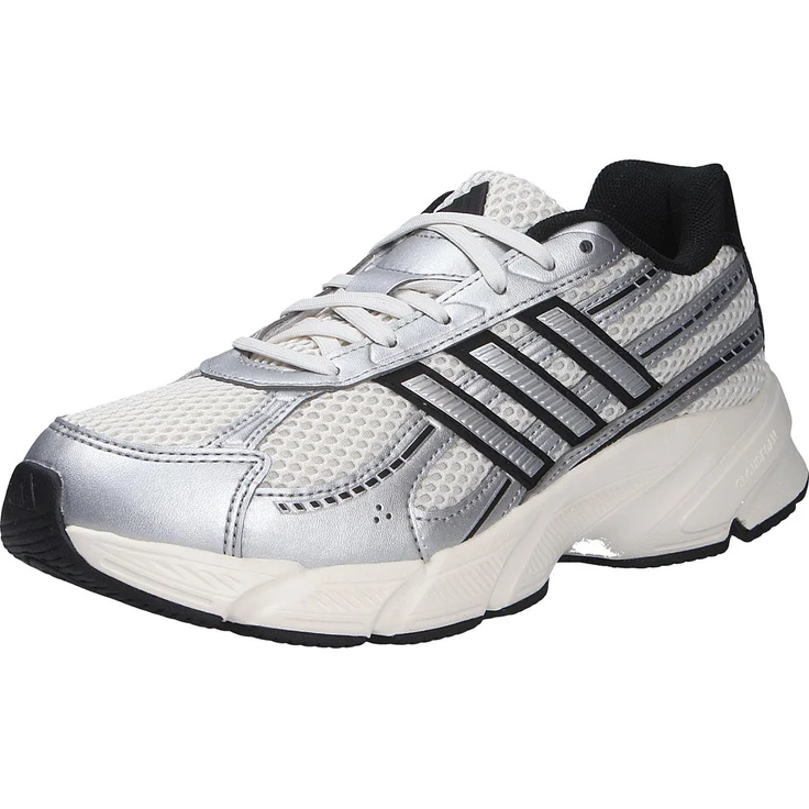 Adidas Technochaos 2000, Laufschuhe mit Cloudfoam Zwischensohle und atmungsaktivem Obermaterial, Weiß/Chalk White/Silver Metallic/Core Black