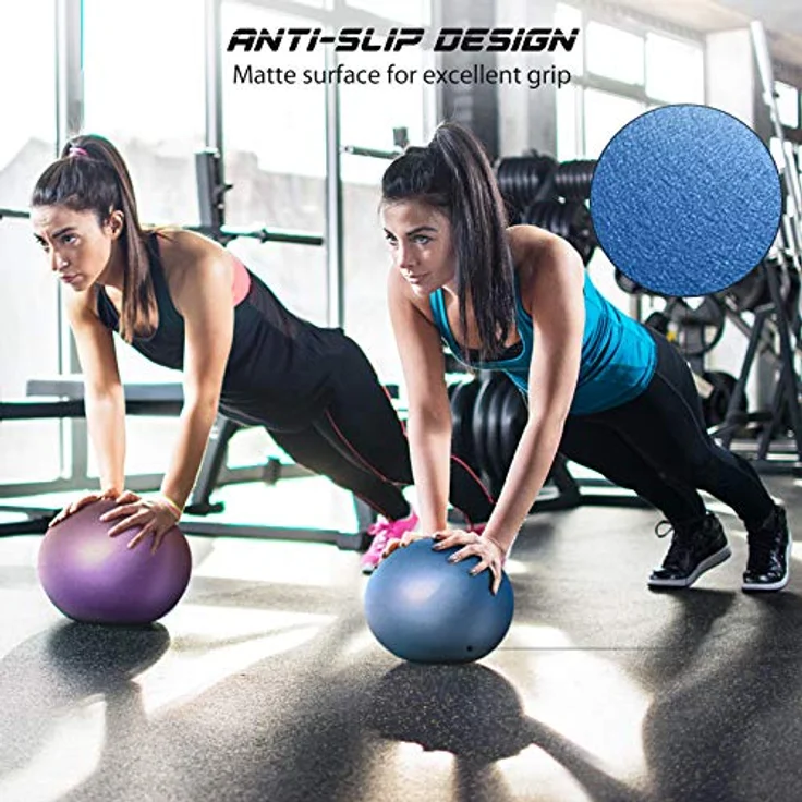 Cikyner Soft Pilates Ball, 23-25cm Kleiner Gymnastikball mit aufblasbarem Strohhalm, für Pilates, Yoga, Ganzkörpertraining, Verbesserung des Gleichgewichts zu Hause im Fitnessstudio und im Büro – Bild 3