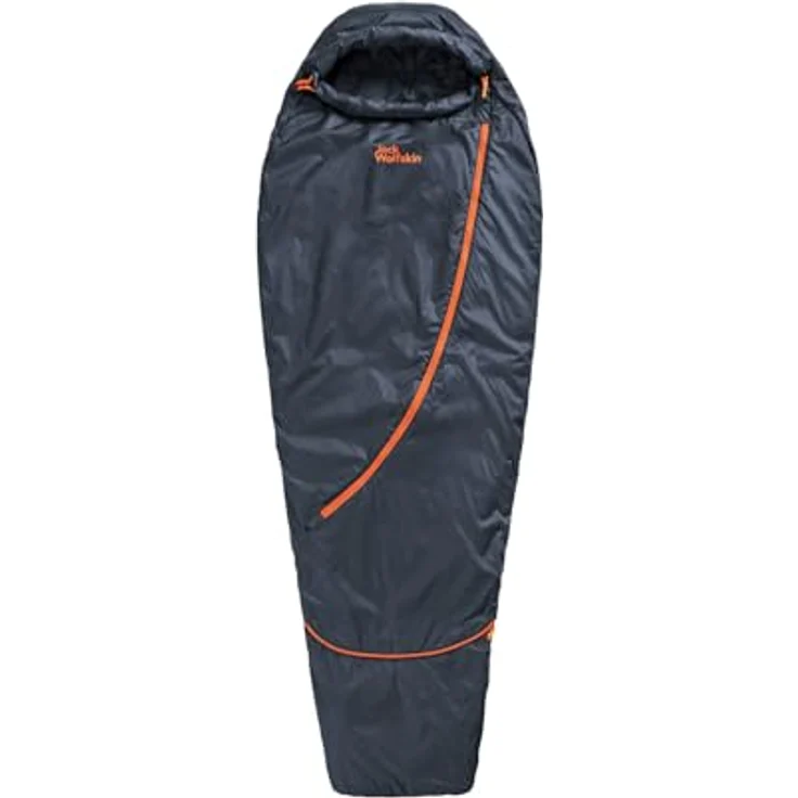 Jack Wolfskin Unisex Jugend Grow UP Dreamer Mumienschlafsack, Night Blue, Left - Kunstfaserschlafsack, ergonomischer Reißverschluss, bluesign-zertifiziert – Bild 2