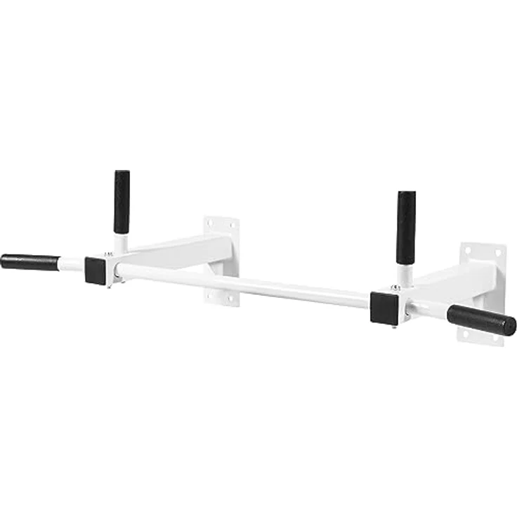GORILLA SPORTS® Klimmzugstange - Deckenmontage, inkl. Montagematerial, bis 350 kg Belastbar, rutschfeste Griffe, Stabil, aus Stahl, Schwarz/Weiß - Pull Up Bar, Klimmzugstange Decke, Reckstange – Bild 4