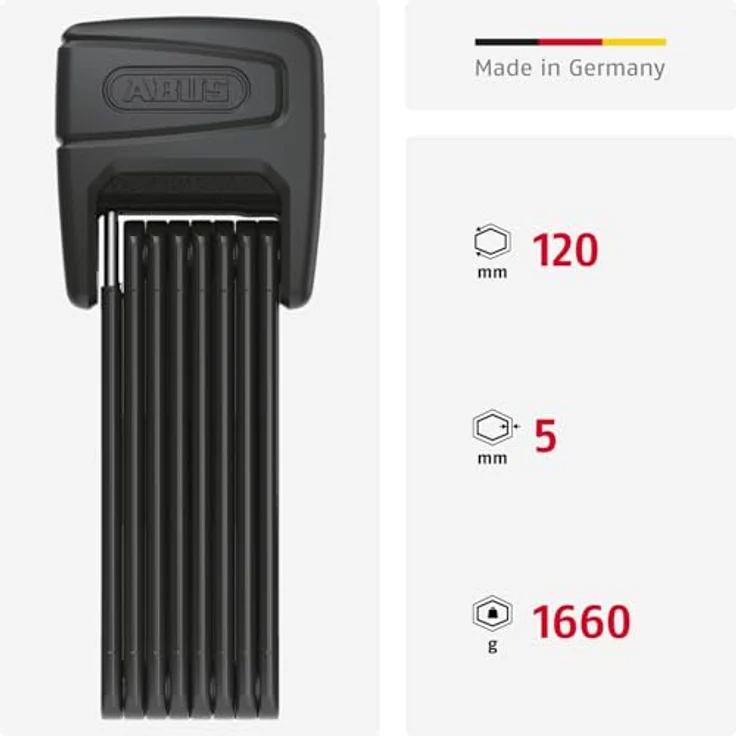 Abus Bordo 6000C, Kombinations-Veloschloss (120 cm) mit 4-stelligem Zahlencode und flexibler Bauweise – Bild 2