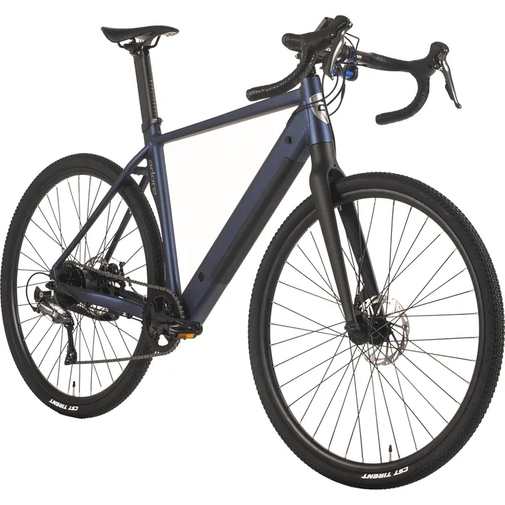 Adore GTR-770, E-Gravelbike mit VINKA Heckmotor, 8-Gang-Kettenschaltung, Aluminiumrahmen, dunkel metallic blau