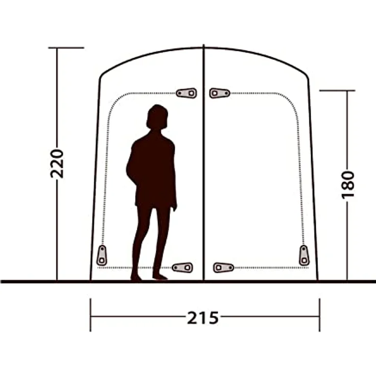 Outwell Seahaven Duschzelt, freistehende Konstruktion mit 1500 mm Wassersäule, grau, für 2 Personen, 6,1 kg – Bild 3