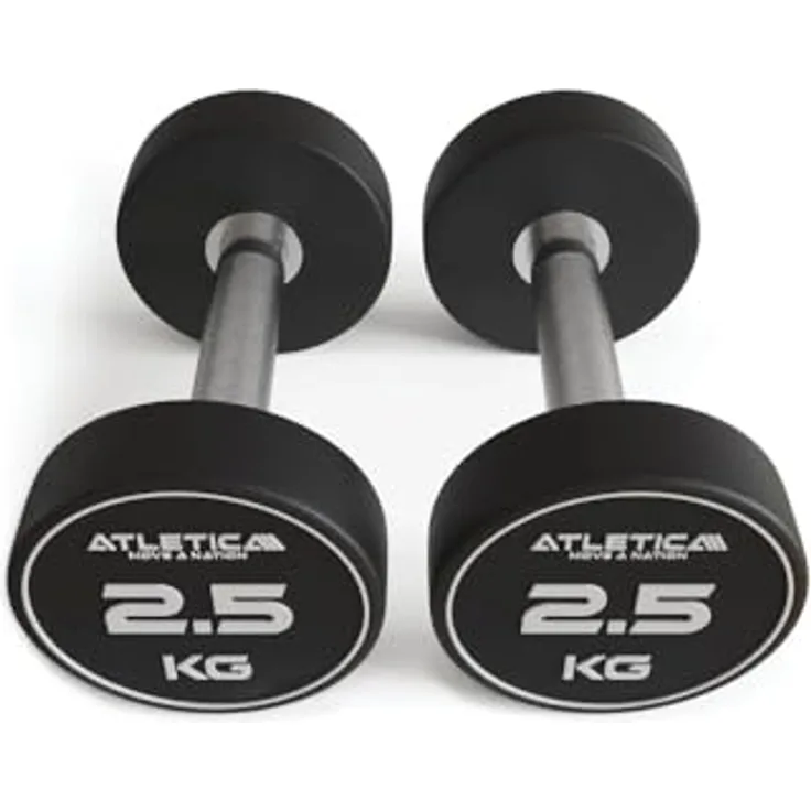 Atletica Polyurethan Rundhanteln, 2 x 2,5 kg, robuste Beschichtung, ideal für Fitnessstudios und Outdoor-Einsatz