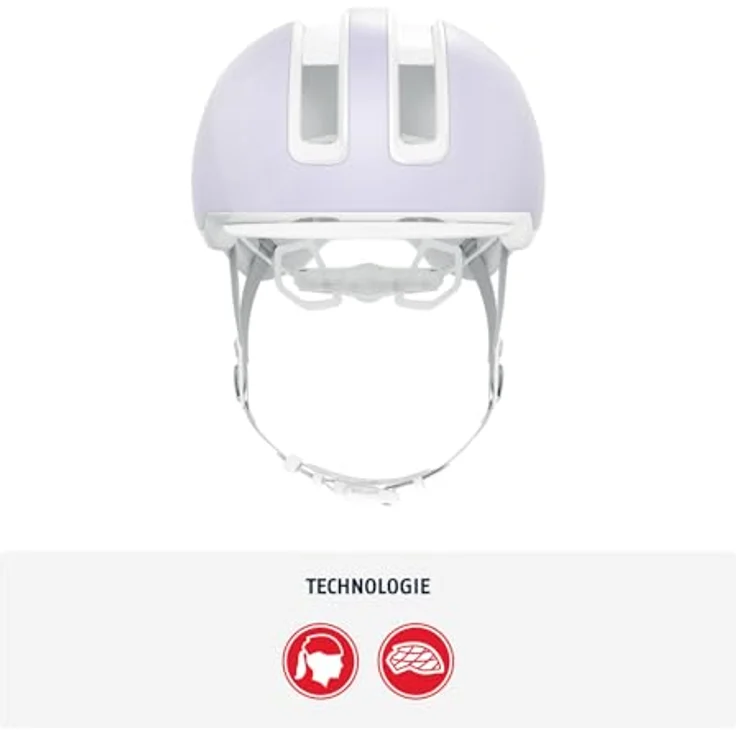 ABUS Urban Helm HUD-Y, Fahrradhelm mit magnetischem, aufladbarem LED-Rücklicht & Magnetverschluss, pure lavender, Größe S – Bild 2