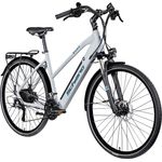 Schiano E-Wave E-Bike, 28 Zoll Pedelec mit 24 Gängen, 250 W Motor, grau, für 160-170 cm Körpergröße