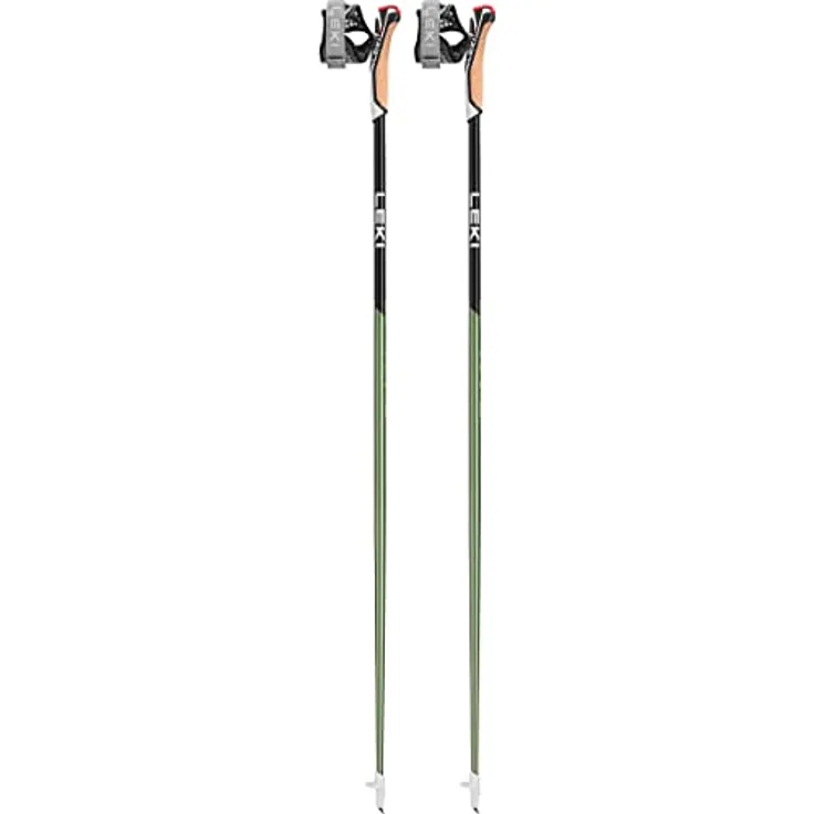 LEKI Flash Carbon Skistöcke, Green metallic-Black, 115 CM, leicht und stabil