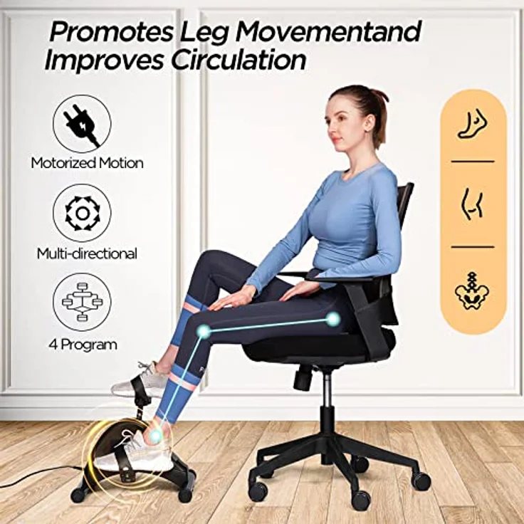 Pedaltrainer, Beintrainer für Zuhause, Leisem Motor, 6 Geschwindigkeitsstufen, Heimtrainer Senioren Rehabilitation Zuhause Fitnessgeräte – Bild 4