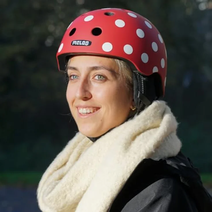 Melon Helm - Dotty White M-L (matte) – Bild 3