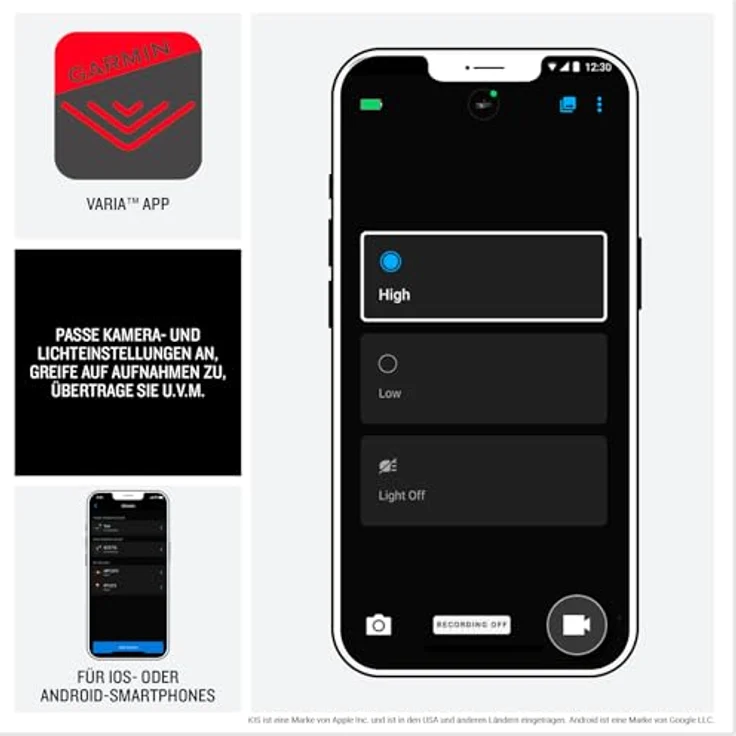 Garmin Varia Vue StVZo, Frontlicht mit Dashcam, 165 Lumen, 4 Stunden Akkulaufzeit, automatisierte Ereignisaufzeichnung, schwarze Variante – Bild 5