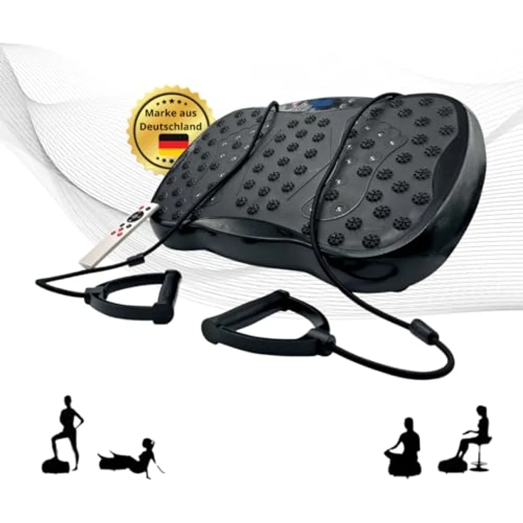 Winch W.1.0 Vibrationsplatte Pro | mit Ultra leisem Motor, bis 150 Kg, 3 Trainingsprogramme + 120 Stufen | Fett verlieren und Fitnesstraining von Zuhause| Inkl. Fernbedienung, Widerstandbänder – Bild 1