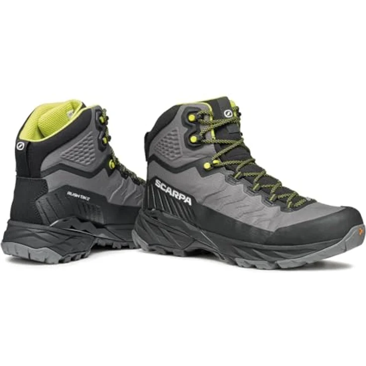 Scarpa Rush TRK LT GTX, Herren Wanderstiefel für Bergtouren, grau/lime, Größe 46,5 – Bild 4