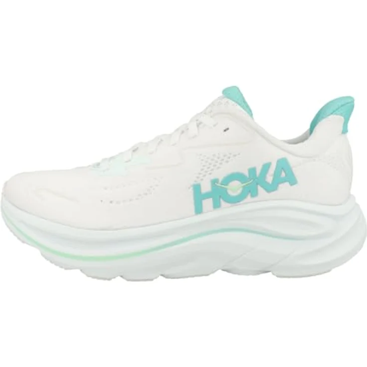 Hoka Clifton 10, Damen Laufschuhe mit optimaler Dämpfung, atmungsaktivem Jacquard-Obermaterial, Weiss, Größe 36 2/3 – Bild 1