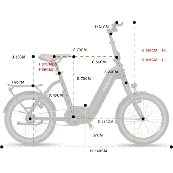 SachsenRAD E-Faltrad F3B Centro, E-Bike mit 250W Mittelmotor, 15Ah Akku, Rücktrittbremse, 20 Zoll, bis zu 150 km Reichweite, Aluminiumrahmen – Bild 3