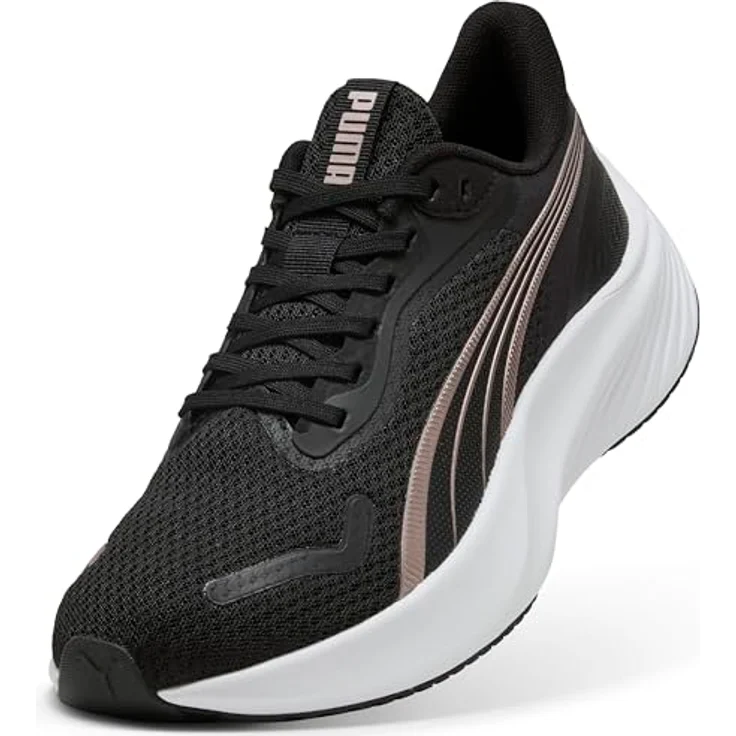 PUMA Damen-Sneaker Pounce Lite, ultraleichter Laufschuh aus recycelten Materialien, schwarz-Rose-Gold-Weiß, UK Größe 6 – Bild 6