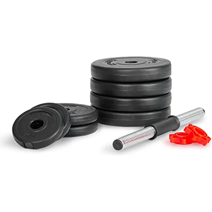 SportPlus SP-WS-015-V Vinyl Hantelset 15 kg, Kurzhantelset mit Sternverschluss, blau – Bild 5