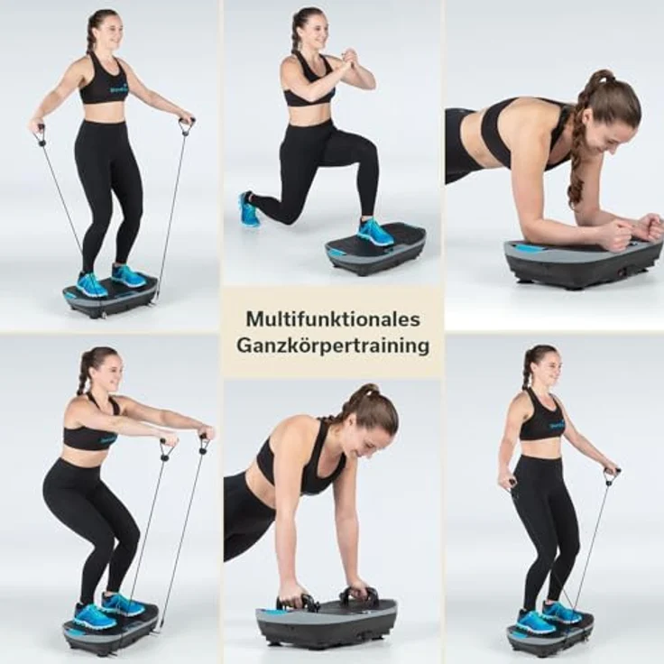 Skandika Vibrationsplatte V2 | Fitnessgerät für Muskelaufbau, Ganzkörper, Oszillation 6 – 13 Hz, bis 120 kg, Vibrationsbrett Fitness, Vibrationsplatten für Zuhause, Sportgerät Heimtraining, mit Griff – Bild 2