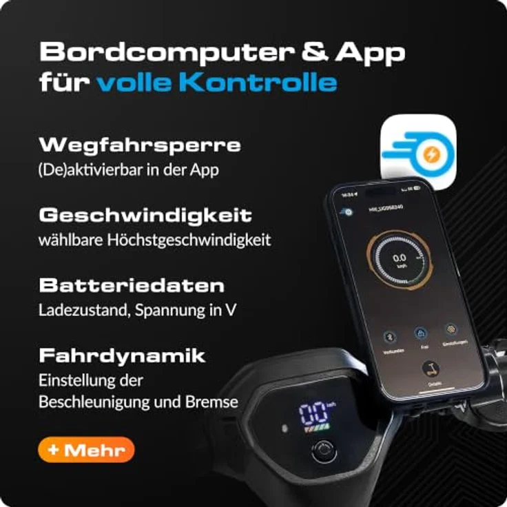 ePowerFun ePF-PULSE 960+ Plus, E-Scooter mit 104 km Reichweite, Vollfederung, 500 W Motor, ABE-zugelassen – Bild 7