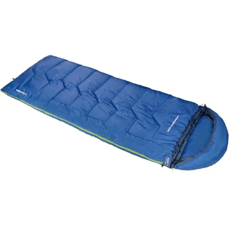 High Peak Vagabond 300, Schlafsack für 2-3 Jahreszeiten, hautsympathisch, PFC-frei, wasserabweisend, recycelte Polyesterfüllung, abnehmbare Kapuze