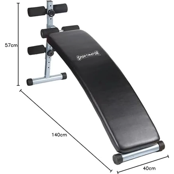 SPORTINATOR STR-2 Sit Up verstellbare Trainings Hantelbank, grau, belastbar bis 200 kg, höhenverstellbar, inkl. 2 Widerstandsbänder – Bild 7