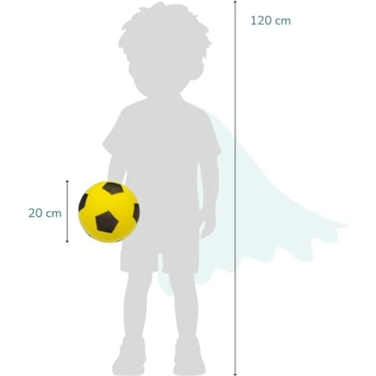 ALLDORO Schaumstoffball Ø 20 cm, gelber Fußball-Design, weicher Ball für Kinder – Bild 7