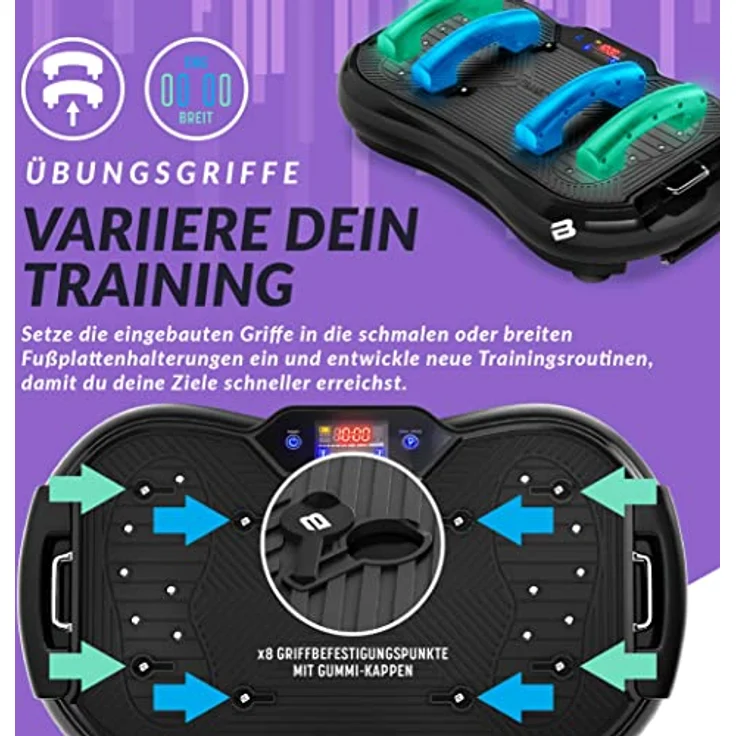 Bluefin Fitness Vibrationsplatte Ultra Slim Plus | Vibrationsplatte Trainingsgerät für Ganzkörpertraining | Kompaktes Design Power Plate mit Widerstandsbändern | Vibrations-Fitness-Trainer für Zuhause – Bild 3