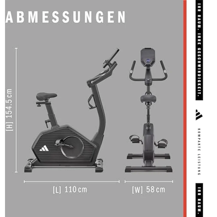 adidas Performance Ergometer C-24c, mit Tablet-Halterung, LED-Display, Bluetooth und App-Funktion, schwarz - Preisvergleich – Bild 9