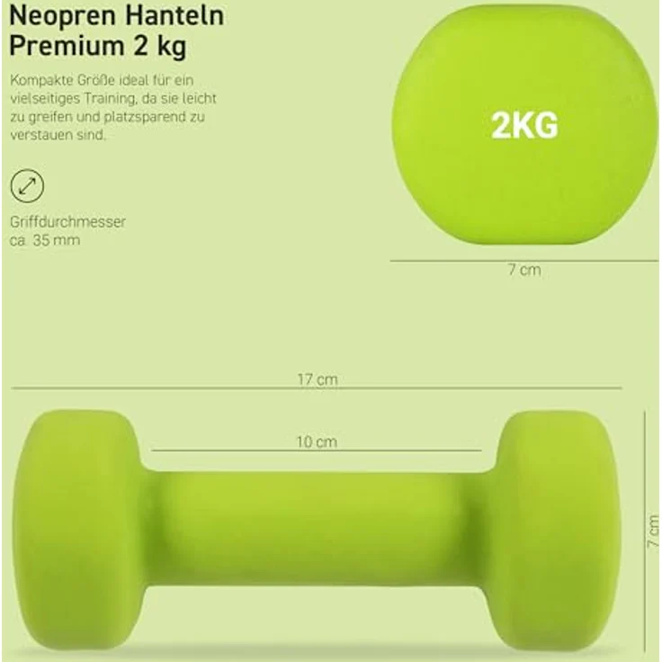 MSPORTS Neopren Hanteln Set 0,5-5 kg, Paar Kurzhanteln in verschiedenen Farben, inkl. Übungsposter und Workout App, ideal für Calisthenics und Physiotherapie – Bild 2