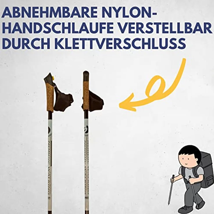 BEST SPORTING Wanderstöcke I Nordic Walking Stöcke Carbon I Korkgriffe I für Damen und Herren I 105-125 cm, schwarz – Bild 2