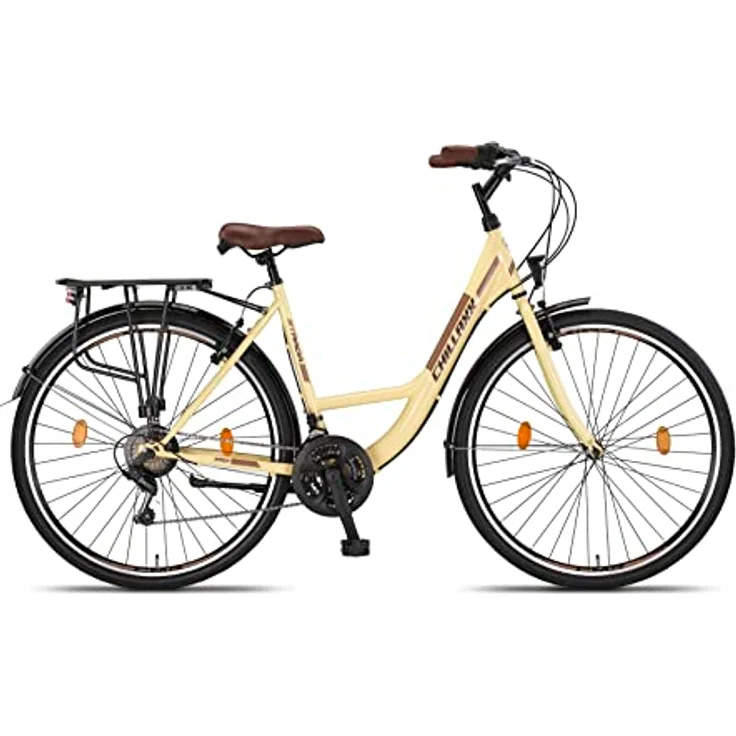 Chillaxx Strada Premium City Bike 28 Zoll Beige V-Bremse - 21 Gang-Schaltung - Hollandfahrrad Citybike – Bild 2
