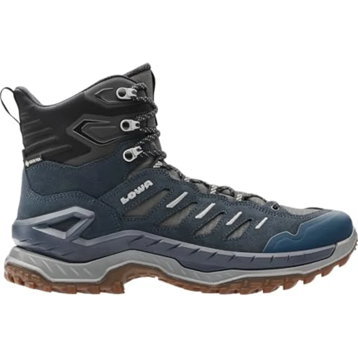 Lowa Innovo GTX Mid, Multifunktionaler Wanderschuh mit dämpfender LOWA® DYNAPU® Zwischensohle, Navy/Grau, Größe 43.5 – Bild 1