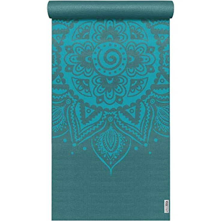 YOGISTAR Yogamatte yogimat® basic - art collection - spiral mandala 183 x 61 x 0.4 cm, petrol