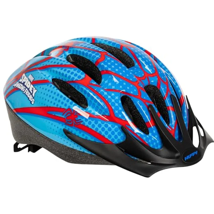 Huffy Marvel Spidey & His Amazing Friends Kinder Fahrradhelm, Blau und Rot, leichtes Design mit verstellbarem Kinnriemen für 3+ Jahre