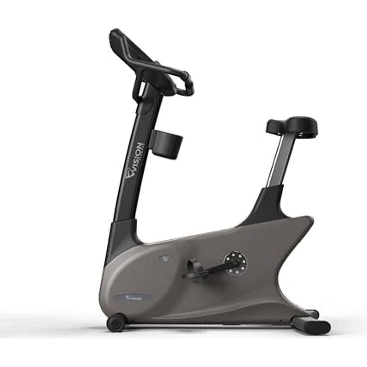 Vision Fitness U60 Ergometer, stromloser Generatorbetrieb, multipositionslenker mit Handpulssensoren, wattgesteuert bis 250 Watt, LED-Konsole – Bild 3
