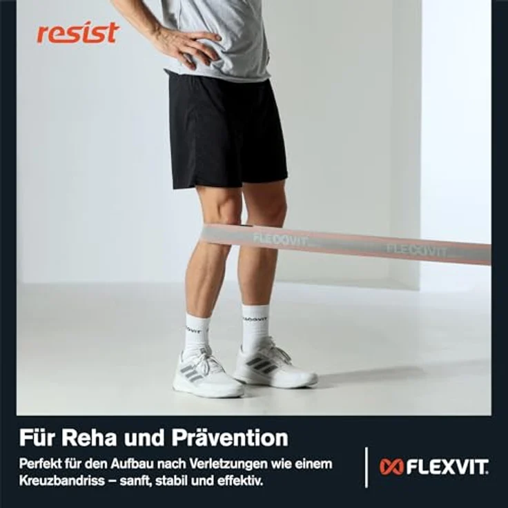 FLEXVIT Resist Band, Fitnessband für effektives Ganzkörpertraining, HIT und Koordination, hellgrau, Oeko-Tex zertifiziert, langlebig und hautfreundlich – Bild 4