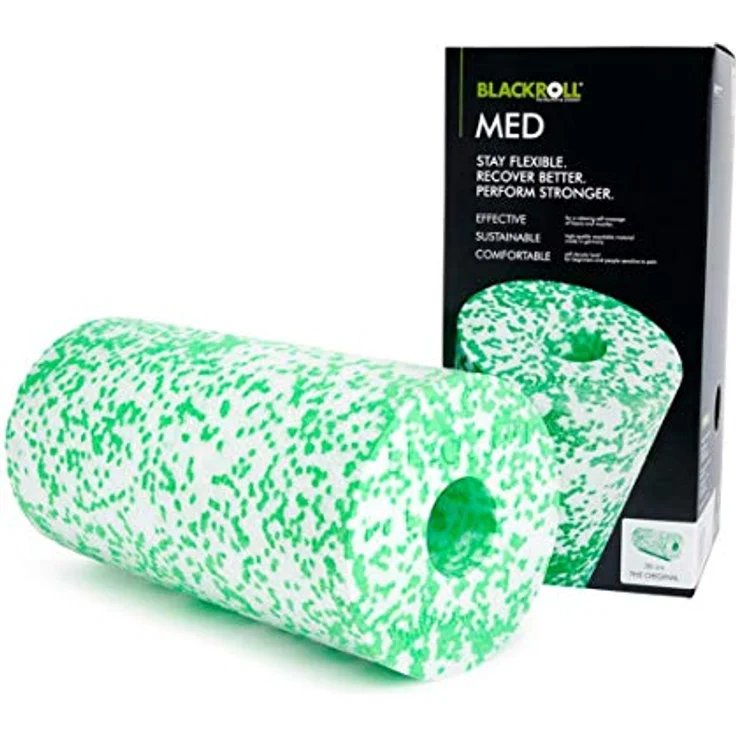 BLACKROLL® MED Faszienrolle, weiche Massagerolle für schmerzempfindliche Menschen, 30 cm x 15 cm, Weiß/Grün, Made in Germany – Bild 1