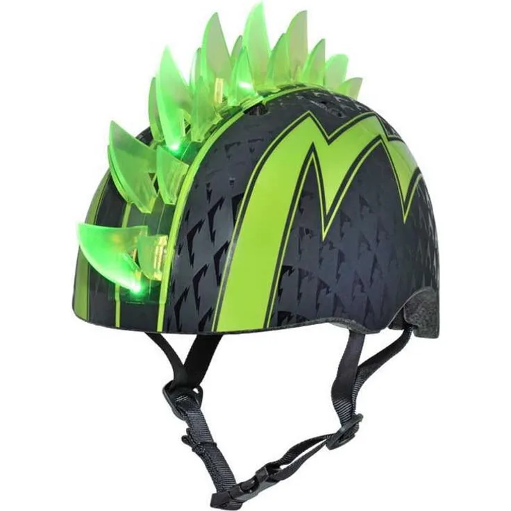 C-Preme Bolt Led USB Stadthelm, Fahrradhelm mit integrierter LED-Beleuchtung, Grün-Schwarz, One Size