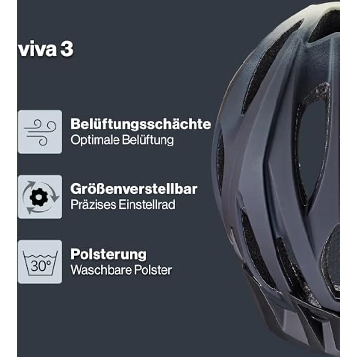 UVEX VIVA 3 S4109840915 Kinderfahrradhelm, Größe 52-57, in Blau – Bild 3
