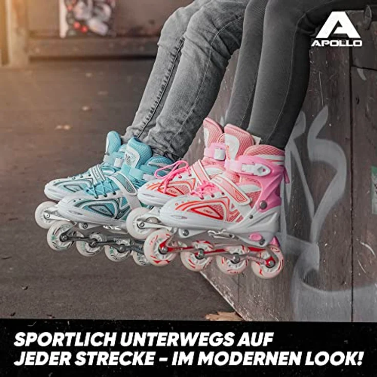 Apollo Inlineskates Super Blades LED, Kinder Inliner verstellbare Größe, leuchtende LED Wheels, blau – Bild 6