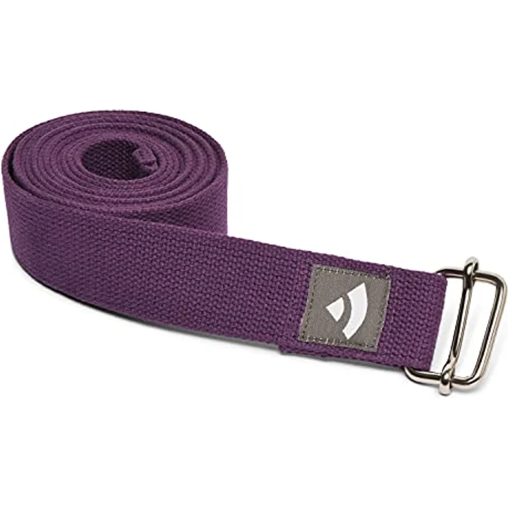 Bodhi Yogagurt | ASANA Belt aus 100% Baumwolle | Praktisches Yoga-Zubehör zur Dehnung | Yoga-Gurt mit Schiebeschnalle aus Metall | Anfänger & Fortgeschrittene | 250 x 3,8 cm (lila) – Bild 1