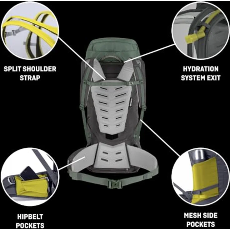 Salewa Trek Mate 65L Rucksack, grau, 72 cm, 100% Polyester, ideale Wahl für Wandertouren – Bild 4