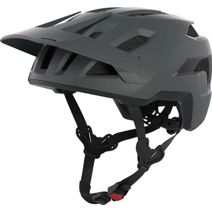 Olympic Sportswear Alpina Taunus, Fahrradhelm mit Microshell-Außenschale, mitternachtsgrau schwarz matt, 52-56 cm