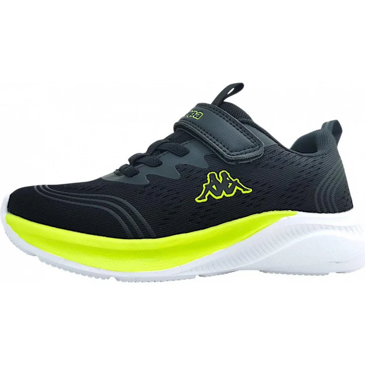 Kappa Kinder Laufschuhe Klettschuh Schwarz, Mesh-Obermaterial, Größe EUR 34
