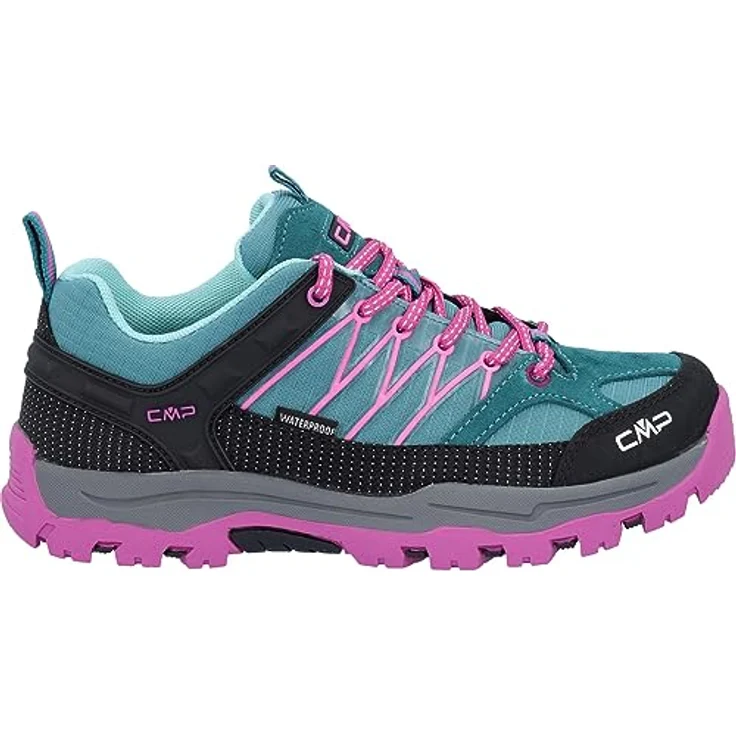 Campagnolo CMP Kids Rigel Low WP, wasserundurchlässiger Wanderschuh für Kinder, aquablau/pink, Größe 28 – Bild 2