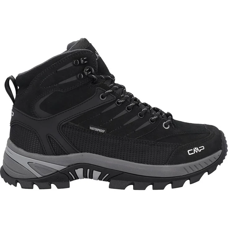 CMP RIGEL 2.0 MID WP TREKKING SHOES, Wanderschuhe mit wasserdichtem Leder, EVA-Dämpfung und hoher Knöchelunterstützung, Schwarz, Gr. 40