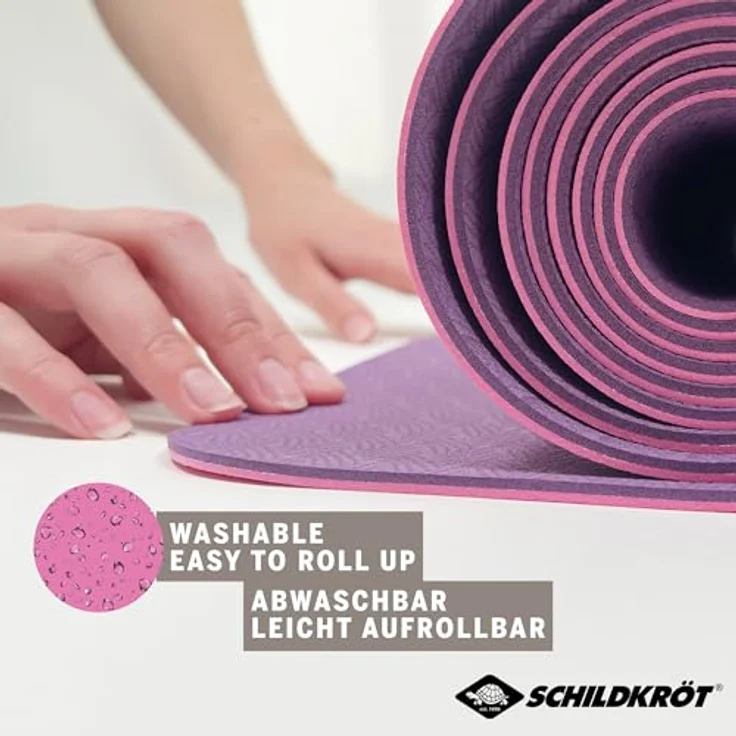 Schildkröt Bicolor Yogamatte Purple-Pink, 4mm, PVC-frei, rutschfest, im Carrybag – Bild 5