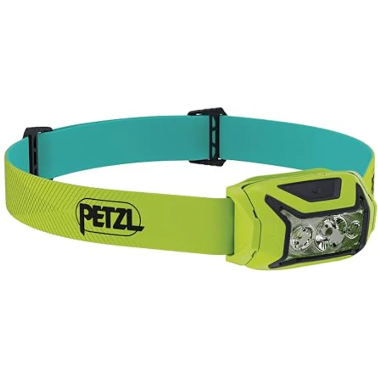 PETZL ACTIK LAMP GREEN, Stirnlampe mit 450 Lumen, leicht und vielseitig, Hybrid Concept Design