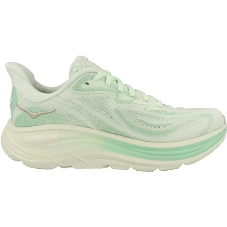 Hoka Clifton 10, Damen Laufschuhe mit optimaler Dämpfung und atmungsaktivem Jacquard-Obermaterial, Grün (38 2/3) – Bild 3