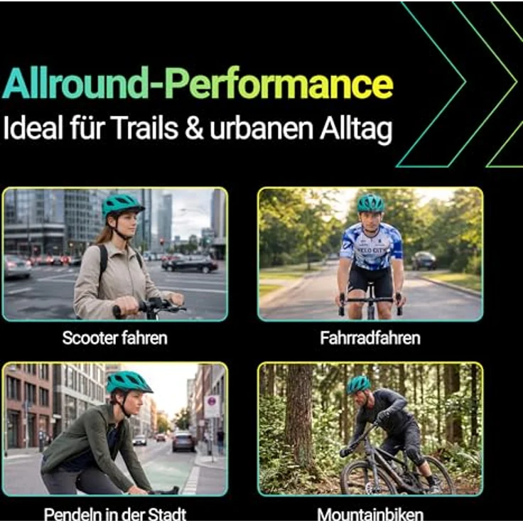 KED Spiri 2 Trend Allround Helm, Fahrradhelm mit K-Fit System und LED-Rücklicht, 320g, Größe M, grün-blau – Bild 6